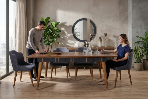 Tafel Eettafel Houten tafels Stijl Meubels Italiaanse luxe 160 x 90 Houten tafels
