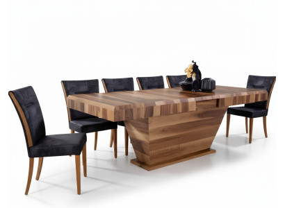 Tafel + 6 Stoelen Set Decoratie 7dlg Nieuw Designer Hout Eetkamer Woonkamer Set