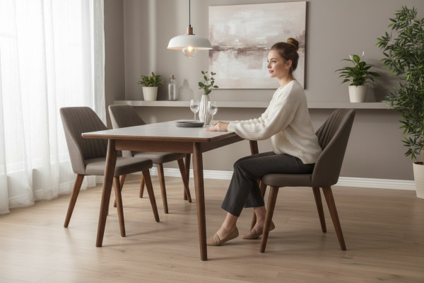 Eetkamer textielontwerp stoel luxe fauteuil gestoffeerde stoelen 1x fauteuil meubilair