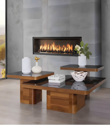 Woonkamer houten tafel set salontafel tafel meubels hout glas set salontafels