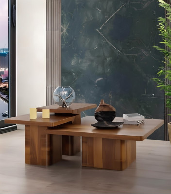 Houten tafel salontafel set 3-delig. Tafelsets Woonkamer Bank Houten Tafels Meubels
