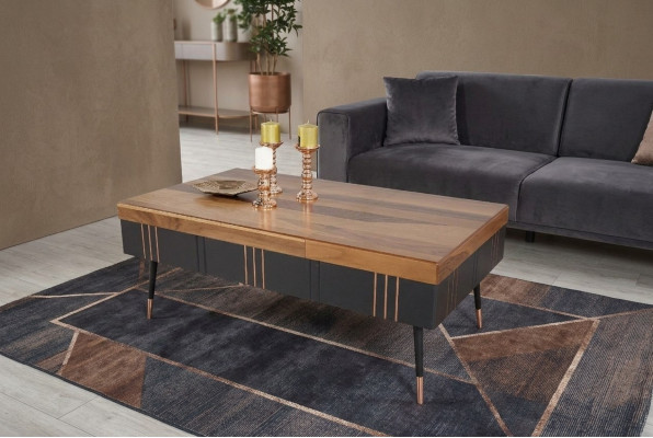 Koffietafel Salontafel Tafel Woonkamer Tafels Bijzettafel Hout Bank 120x68cm