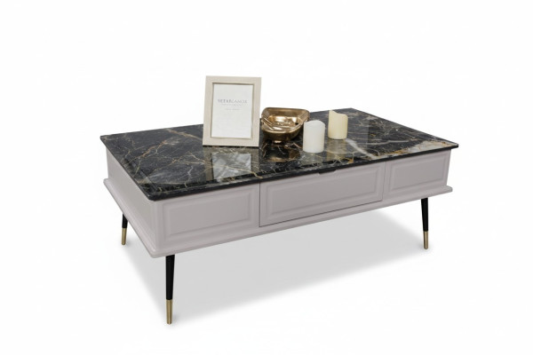 Woonkamer salontafel steenachtige tafel bijzettafel bank tafels woonkamer