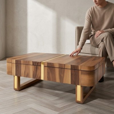 Woonkamer houten tafels bijzettafel luxe stijl tafel salontafel bijzettafel