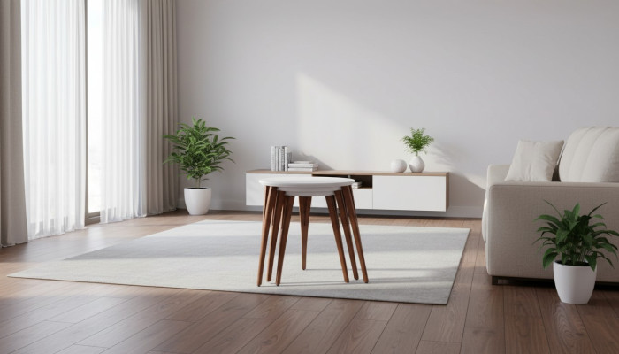 Bijzettafels Bloemenstandaard Houten tafels Set Tafel Salontafel Bijzettafel 3-delig.