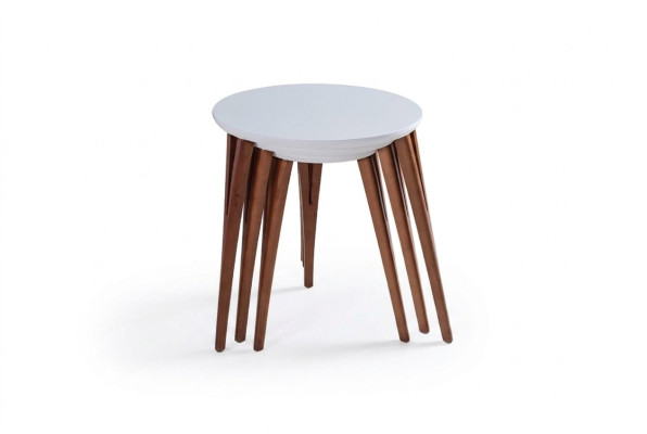Bijzettafels Bloemenstandaard Houten tafels Set Tafel Salontafel Bijzettafel 3-delig.
