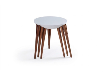 Bijzettafels Bloemenstandaard Houten tafels Set Tafel Salontafel Bijzettafel 3-delig.