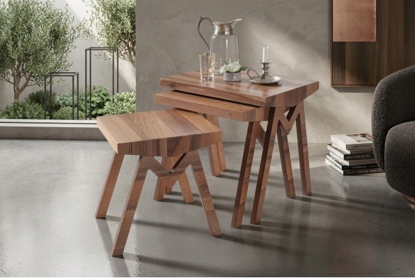 Bloemenstandaard Bijzettafels Houten tafels Tafel Set Bijzettafel Salontafel 3-delig.