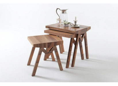 Bloemenstandaard Bijzettafels Houten tafels Tafel Set Bijzettafel Salontafel 3-delig.