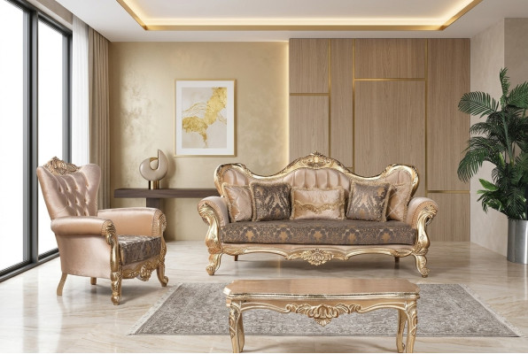 Chesterfield bankstel bank stoffering meubels barok rococo tafel 3-delig  Chesterfield bankstel bank bekleding meubels barok rococo tafel 3-delig