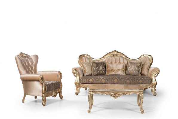 Chesterfield bankstel bank stoffering meubels barok rococo tafel 3-delig  Chesterfield bankstel bank bekleding meubels barok rococo tafel 3-delig