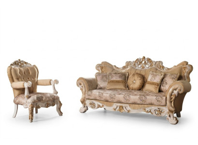 Woonkamer Luxe Bank Beige Bankstel Banken Fauteuils 3+1 Zits Stof Design