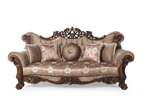 Barok driezits Chesterfield bankstel meubelbank banken stof bruin