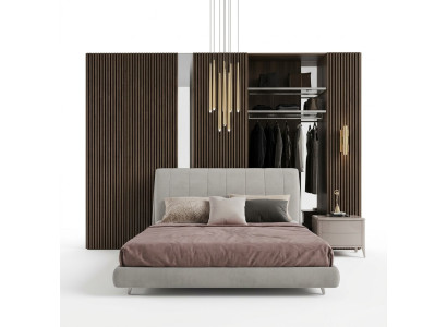 Tweepersoonsbed hout gestoffeerde bedden tweepersoons bedframe modern luxe slaapkamer bed.