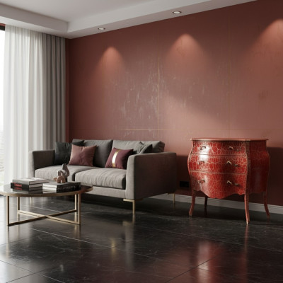 Italiaans meubilair Rode ladekast met laden dressoir commodes hout Nieuw