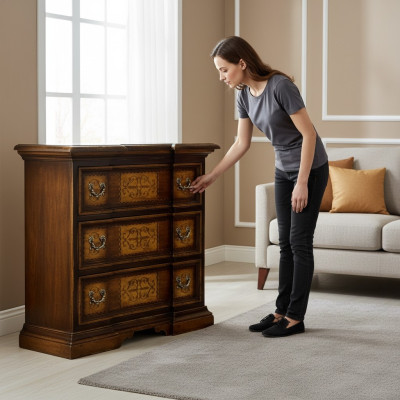 Italiaanse meubelen Bruin Klassieke dressoirkast Houten kasten Meubels Consoletafels