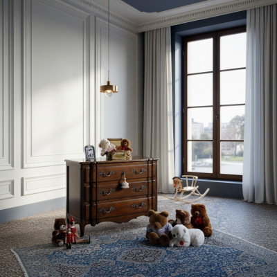Ontwerp dressoir 130cm dressoir kast ontwerper loft ladekast bruin houten meubels