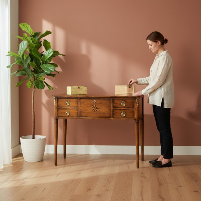 Meubelstijl Barok Ontwerp Hout Italiaanse meubels Console tafel Bruin Dressoir