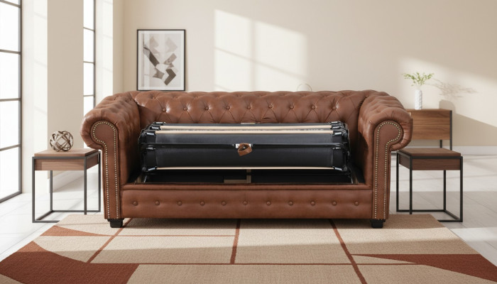 Slaapbank Chesterfield bank met slaapfunctie bank bekleding meubels banken