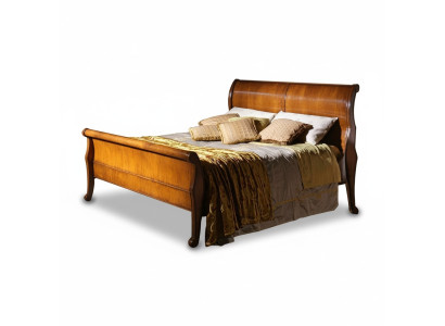 Bed Bruin Slaapkamer Houten meubels Textiel Design Hotelbedden Art Deco Stijl Nieuw