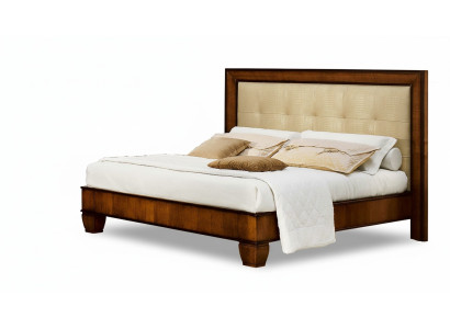 Bed Bruin Slaapkamer Houten meubels Textiel Design Klassieke Art Deco stijl Nieuw