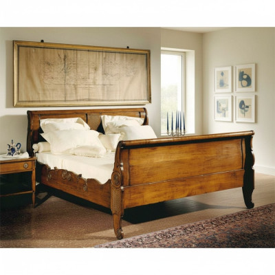 Bedden Bed Dubbel Bed Slaapkamer Hout Bekleed Bruin Dubbele Bedden Nieuw