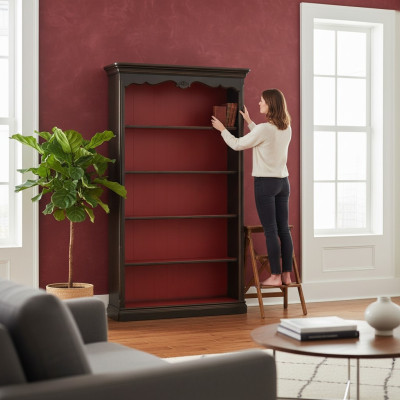 Boekenkast vitrinekast meubels boekenrek bruine glazen kast kasten rekken