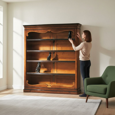 Massieve houten boekenkast Italiaanse meubels kast planken nieuw