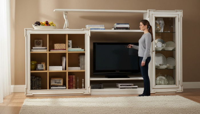 Antieke stijl tv-woonwand tv-standaard dressoir woonkamermeubels rtv glazen kast meubels