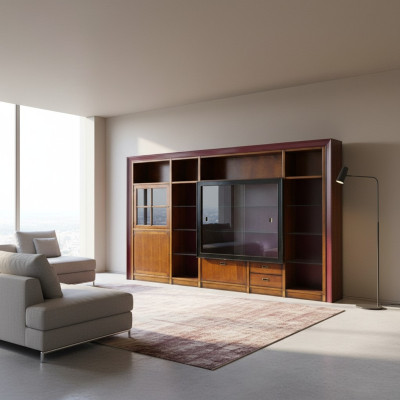 Inbouwkast Plank Vitrine xxl Kasten Wandmeubel Glazen kast Aanbouw Wand Hout
