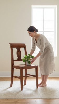 Eetkamer houten designstoel luxe fauteuil bruin stoelen 1x fauteuil meubels nieuw