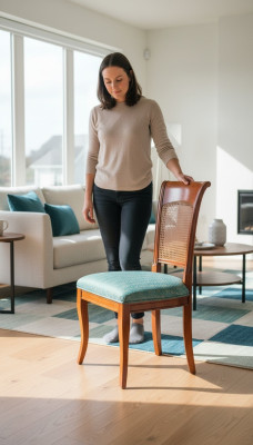 Echt houten stoel leren eetkamerstoelen fauteuil Italiaanse meubels