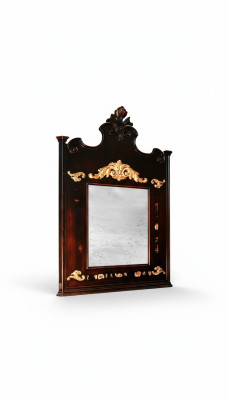 Echt houten spiegel houten lijst wandspiegel bruin gesneden klassieke spiegel