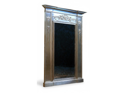 Spiegel Zilveren Barok xxl Grote Wandspiegel Hout 132x14x220cm Frame