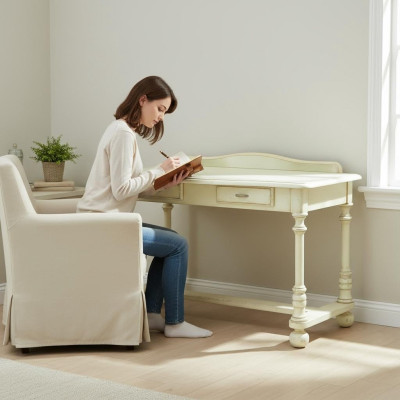 Bureau Computerbureau Kantoor Tafels Tafel Hout Praktisch 2 Laden Meubels