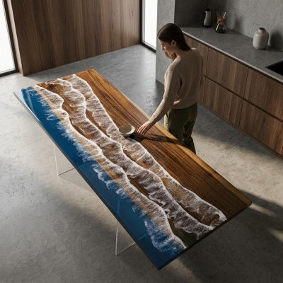 Moderne eettafel epoxy meubels designer tafel epoxyhars tafels 121x51cm