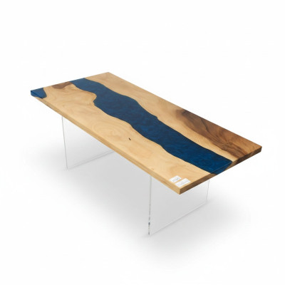 Eettafel River Table Echt Hout Riviertafel Massief Epoxyhars Tafels 181x81 Nieuw