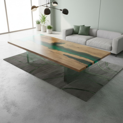 tabel eettafel tafels hars epoxy massief design meubels 200x91 echt hout epoxy