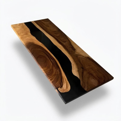 epoxyhars eettafel echt hout massief meubilair waterval epoxy tafel Meubels Nieuw