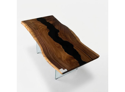 Epoxiehars Riviertafel Echt hout Zwart Water Tafel Epoxy Meubels Nieuw
