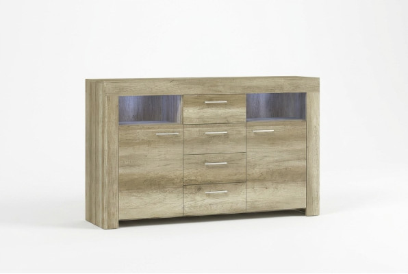 Commodes SK155 Commodes dressoir Kast 2 deuren MDF houten kast 4 laden