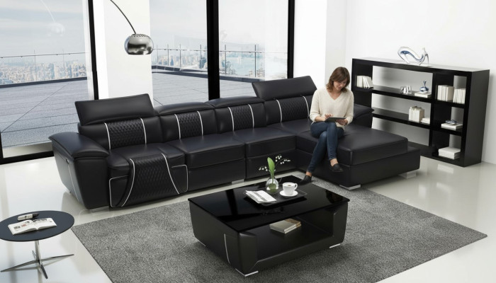 Hoekbank L-vorm bank ontwerp bank gestoffeerde lederen moderne relax automatisch nieuw