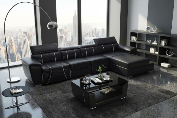 Hoekbank L-vorm bank ontwerp bank gestoffeerde lederen moderne relax automatisch nieuw