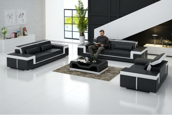 Bankstel 3+3 zits leren bank bankstel bankstel