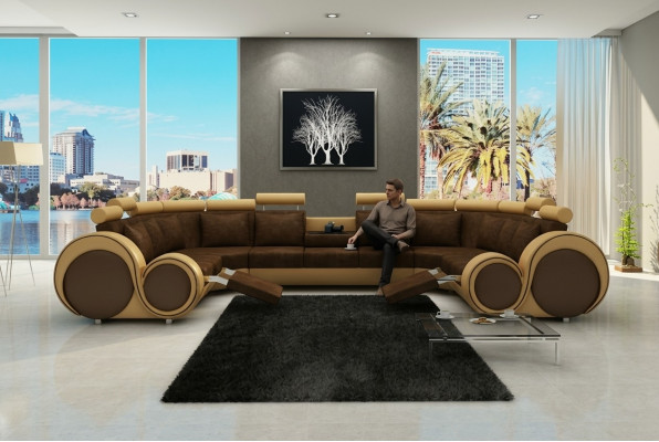 Stof Textiel Bank Textielbank met USB Hoekbank Bank Woonlandschap XXL Relax Nieuw