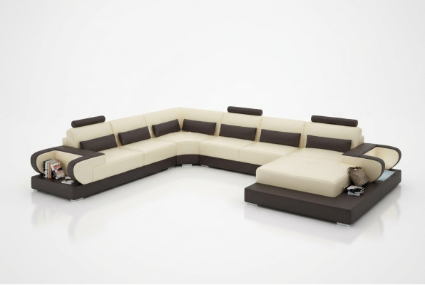 Leren bankstel met USB, bank woonlandschap hoekbank hoekstel modern design sofa.