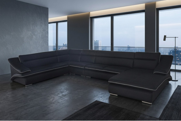 Sofa Hoekbank Ontwerp Bekleed Hoekbank Hoekbank Bank U-vorm Woonlandschap +USB