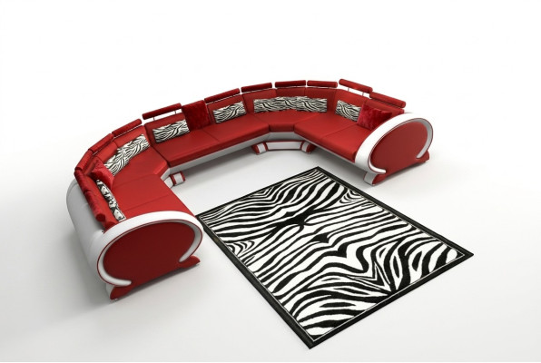 Leren bank met USB gestoffeerde bank bankstel woonlandschap hoekbank hoekbank Rood
