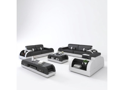 Bankstel Salonset 3+3 Zits Sets Lederen Bankstellen Bekleding Driepersoons Nieuw
