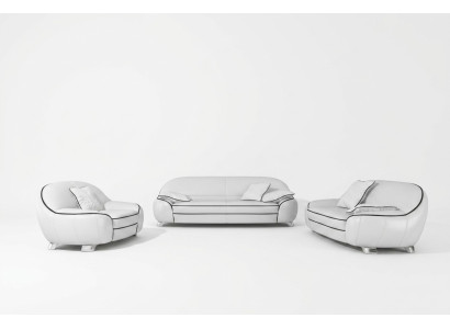 Leren bank bankstel woonlandschap 3+2+1 zits set moderne designbank met USB